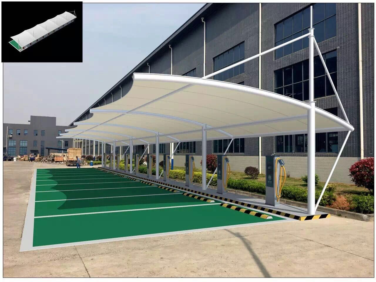 武汉阳光空间膜结构车棚13