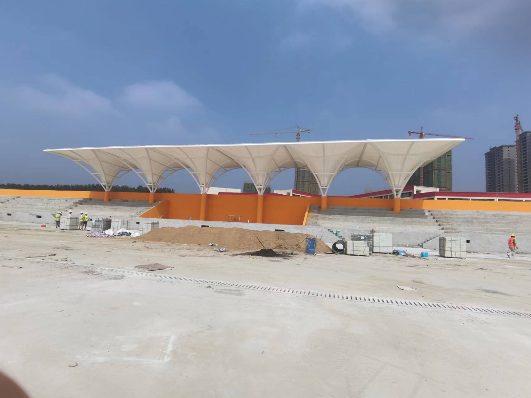 随州市编钟小学看台膜结构建筑工程