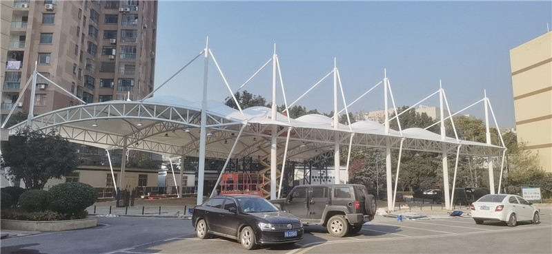 武汉市供销学校篮球场膜结构建筑(图3)