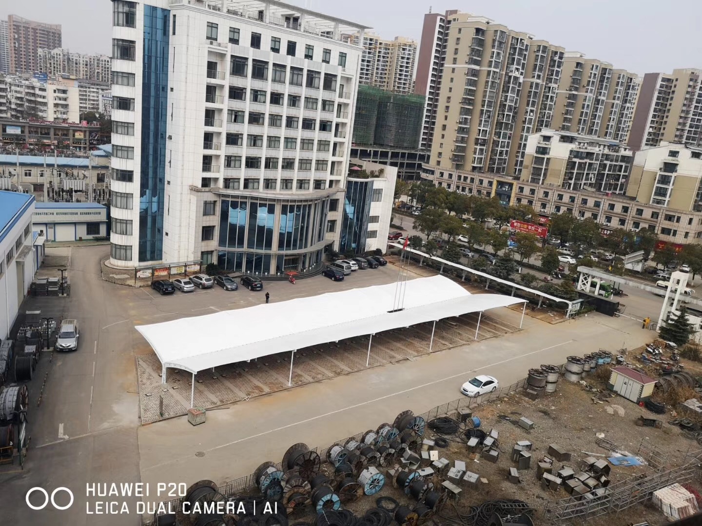 鄂州供电局车棚膜结构建筑(图3)