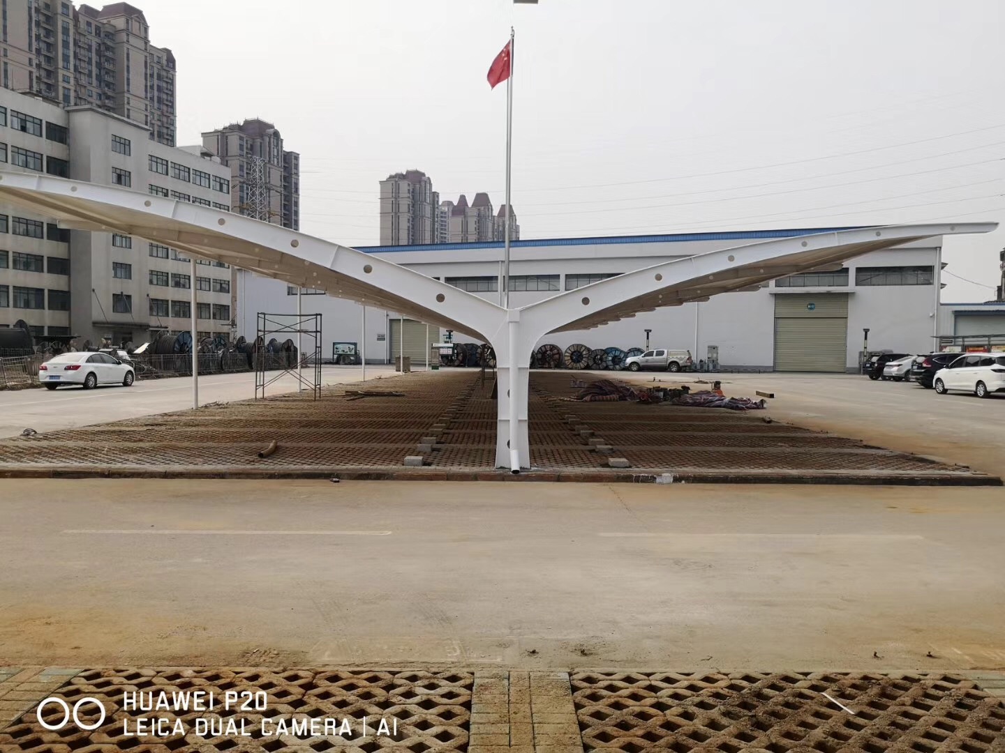 鄂州供电局车棚膜结构建筑(图4)