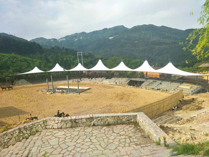 武汉黄陂锦里沟跑马场膜结构工程(图2)